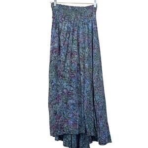 Orchard Lane maxi skirt,‎ blue, organic, painterly, boho, artsy, cottagecore